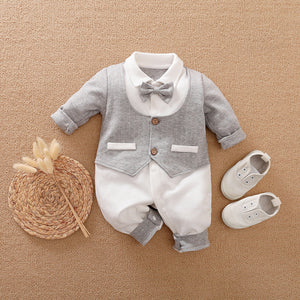 Long Sleeve Gentleman Baby Romper Outfit
