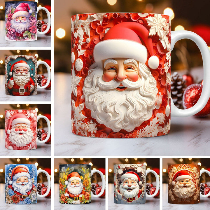 Creative 3D Christmas Ceramic Mug: A Festive Delight
