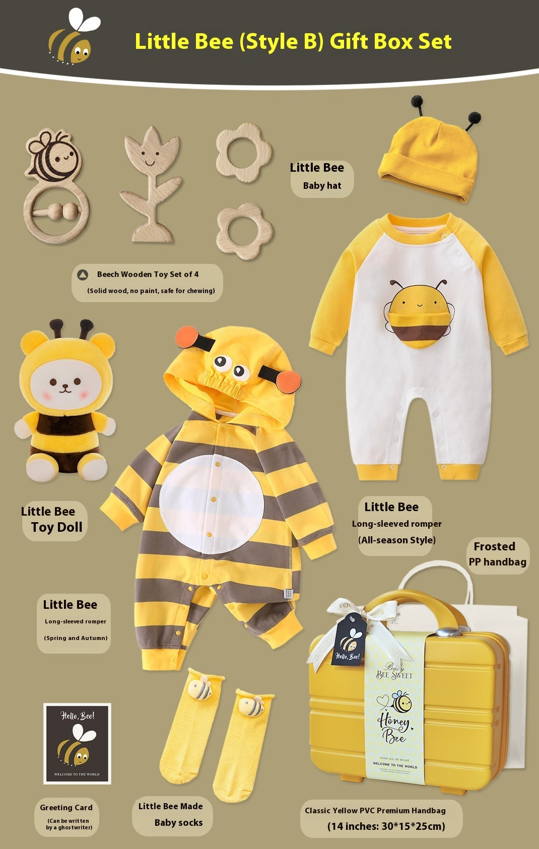 Newborn Honey Bee Luxury Baby Suitcase Gift